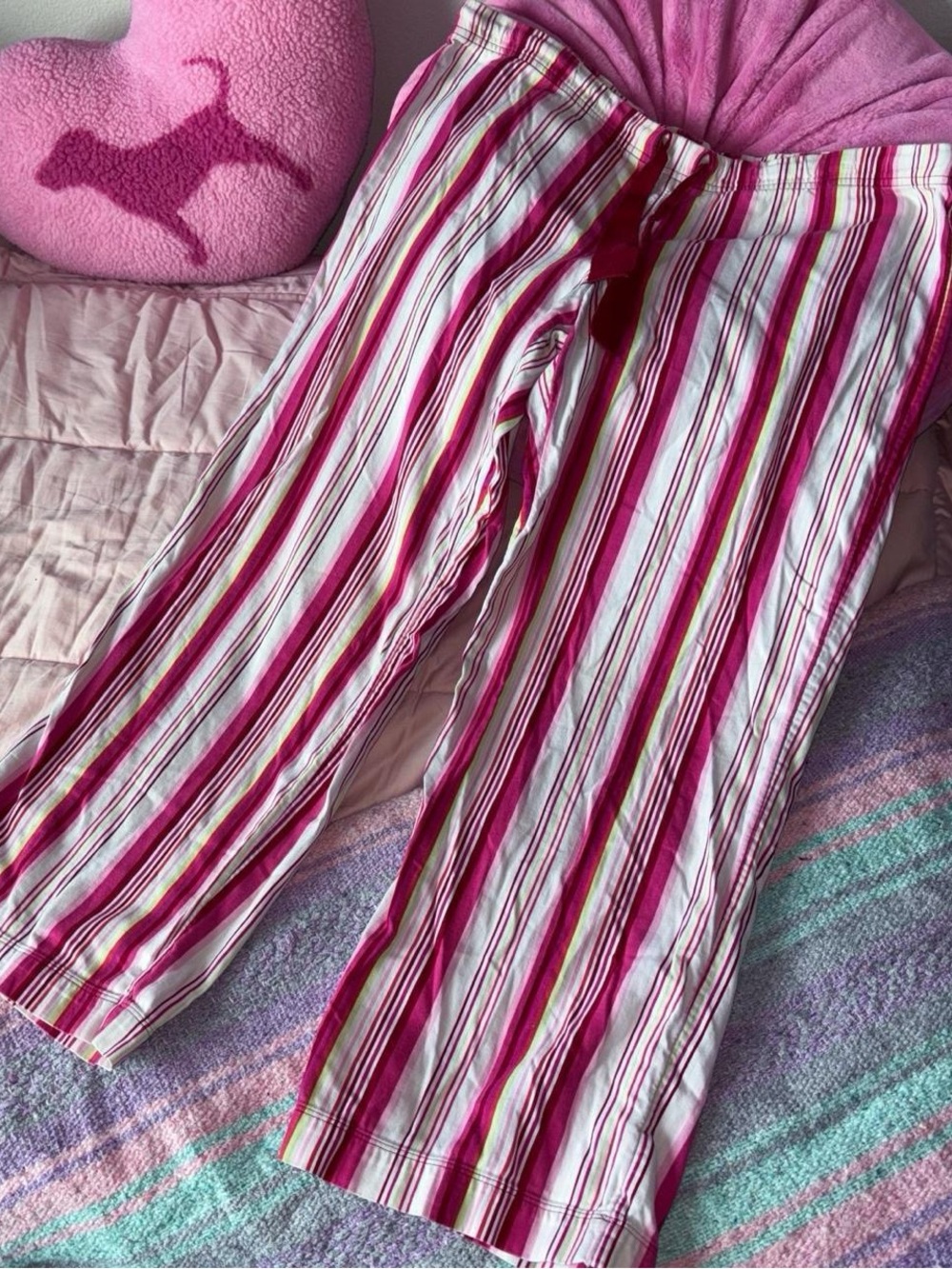 Vintage 2006 GapBody Pink Striped Lounge Pajama Pants Large Y2K
